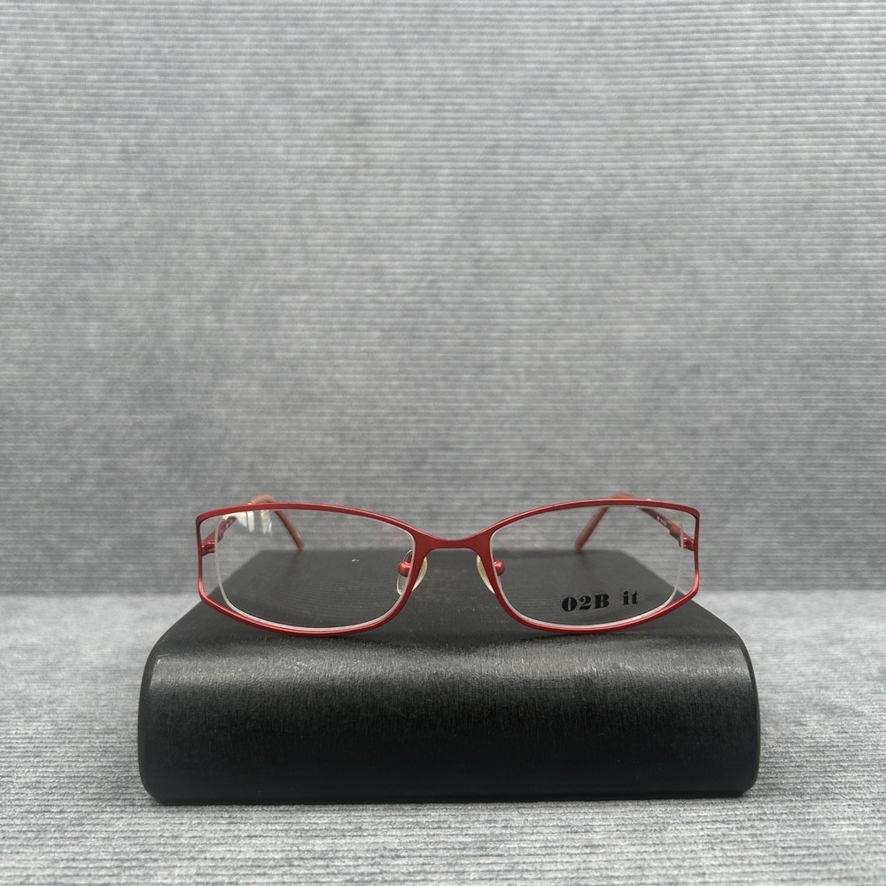O2B it 9002 C-02 Red Metal Y2k Eyeglass Frames 50-18-135 Japan Made